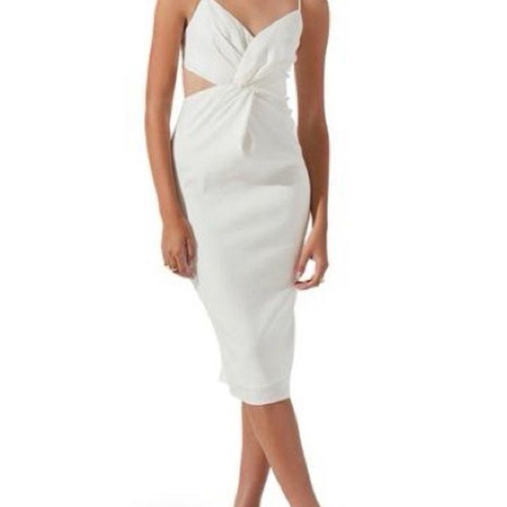 Astr White Cutout Midi Dress